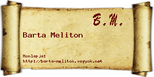 Barta Meliton névjegykártya